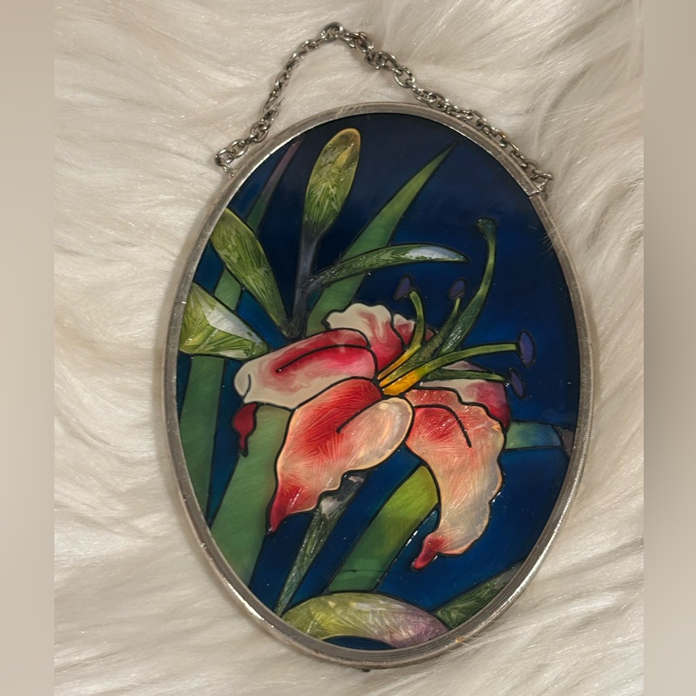 Stained Glass Floral Hanging Decor